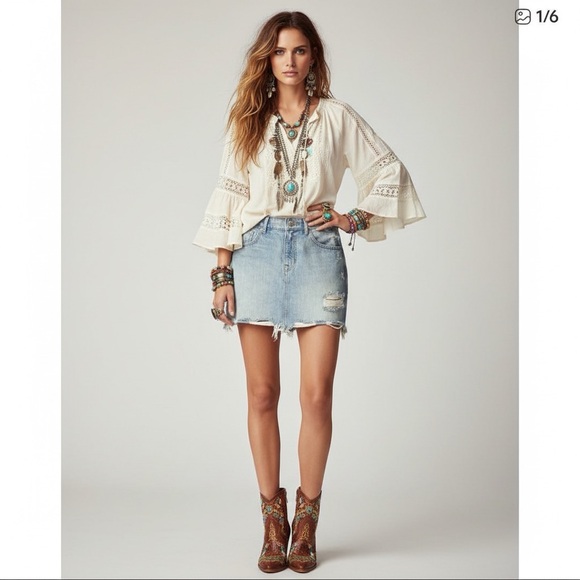 Express Dresses & Skirts - Express Denim Skirt Straight Mini Mid Rise